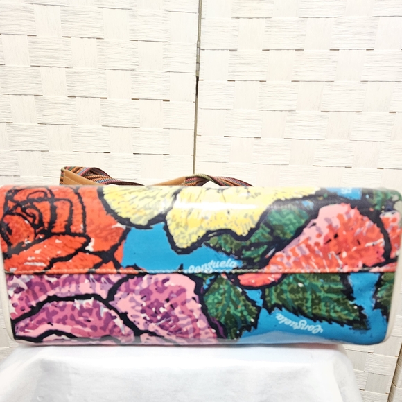 Consuela Classic Tote Bright Floral With Striped Sides. - Picture 7 of 11